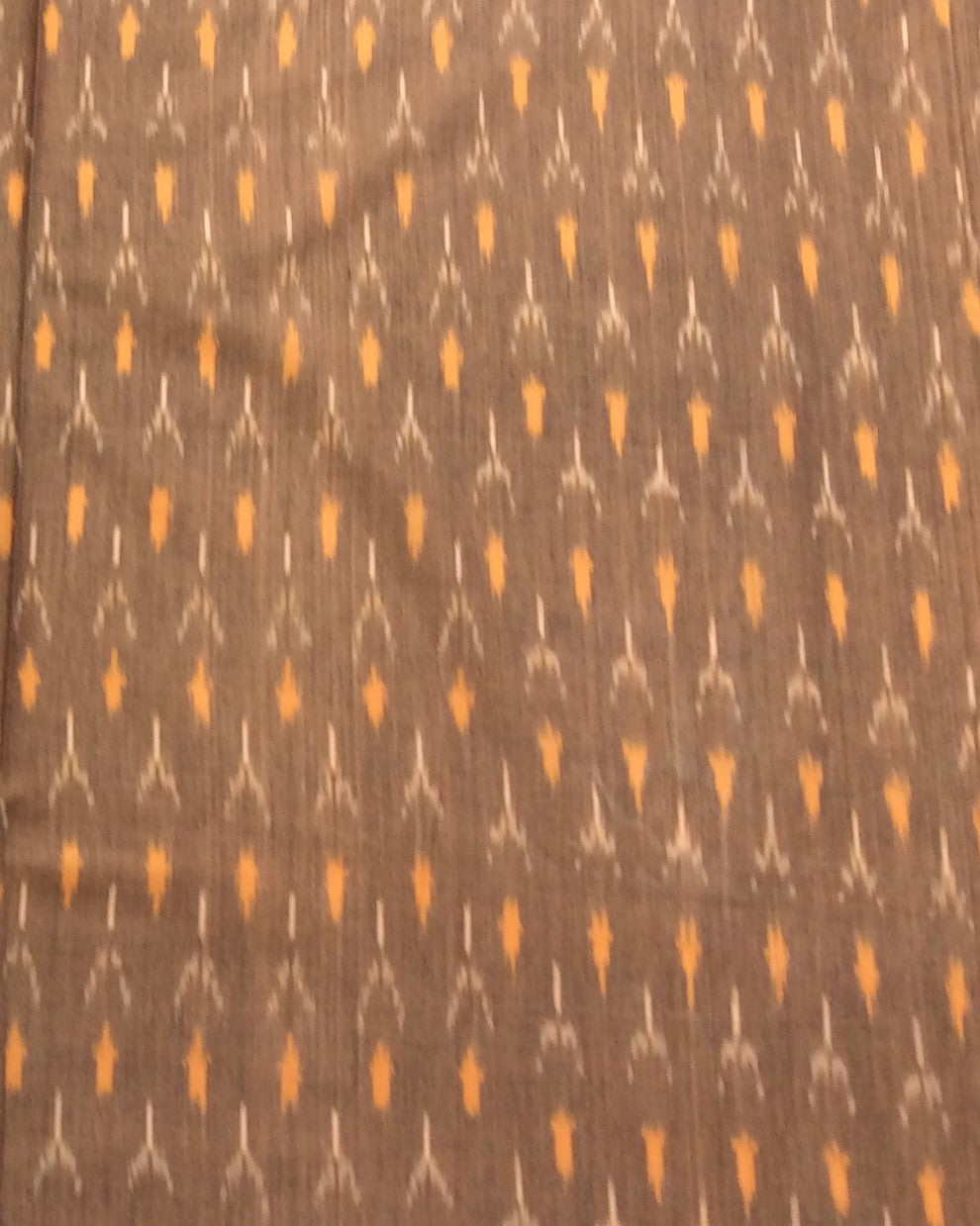 Brown Fine Quality Mercerised Cotton Voile Woven Handloom Ikat (Width: 44 inches or 112 cm)