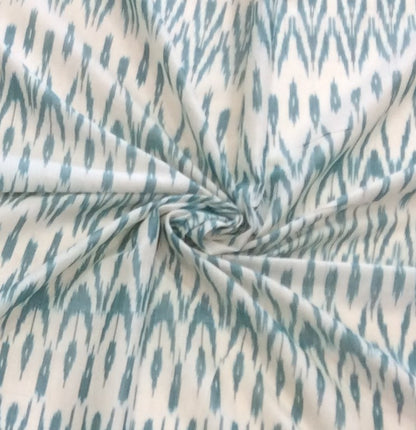 Sea Green Fine Quality Mercerised Cotton Handloom Ikat | SKU: IK-217