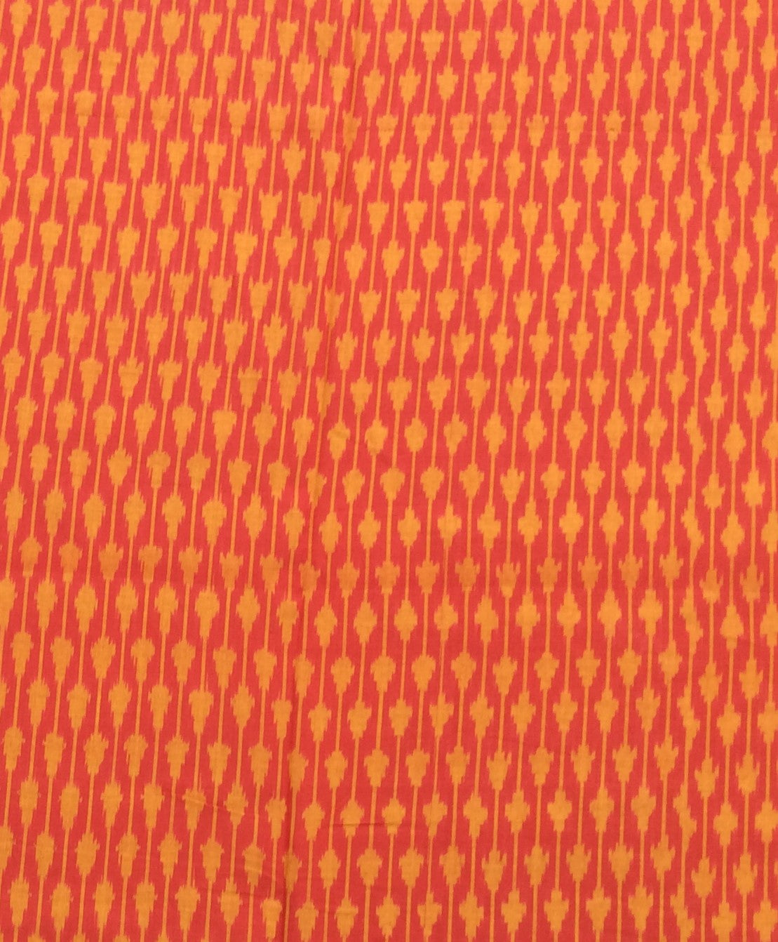 Red, Yellow Handloom Cotton Voile Ikat (Width: 44 inches or 112 cm)
