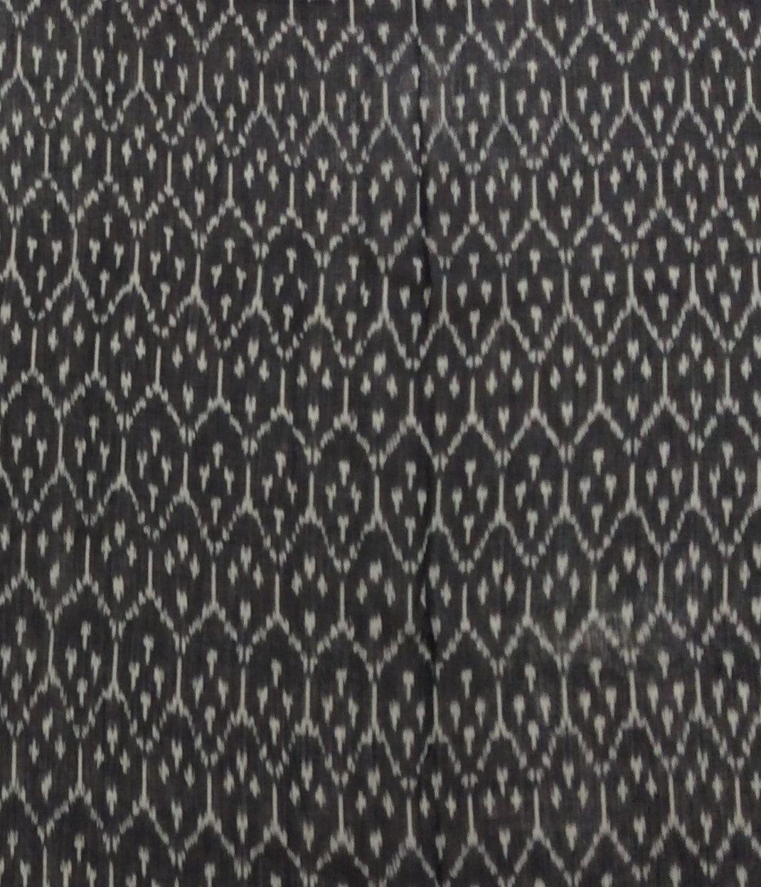 Black & White Fine Quality Mercericised Cotton Voile Woven Handloom Ikat (Width: 44 inches or 112 cm)