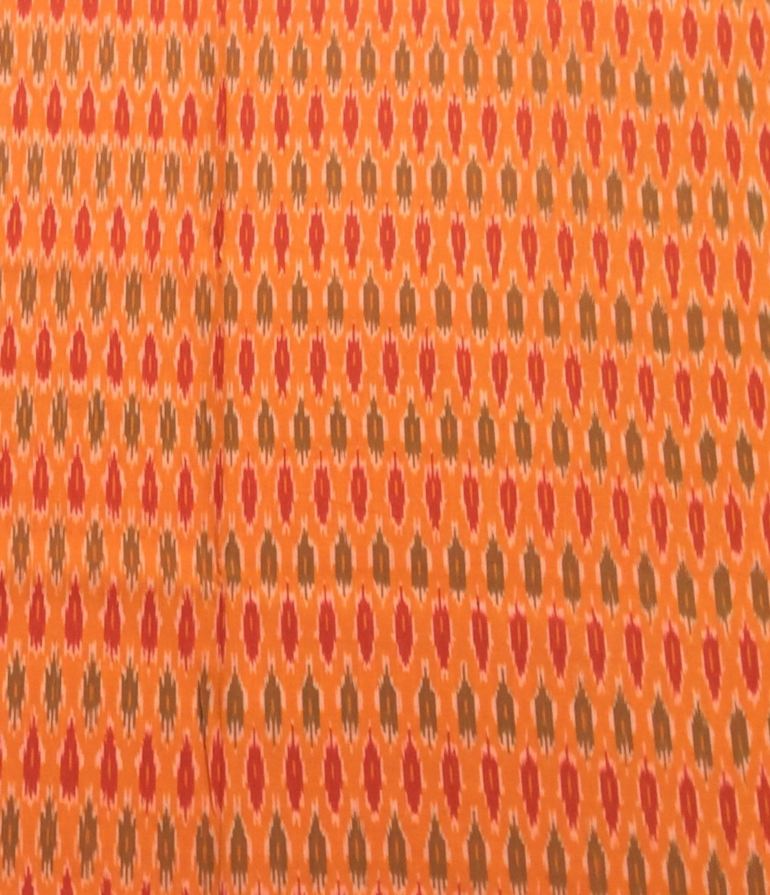 Orange Base Fine Quality Cotton Voile Woven Handloom Ikat (Width: 44 inches or 112 cm)