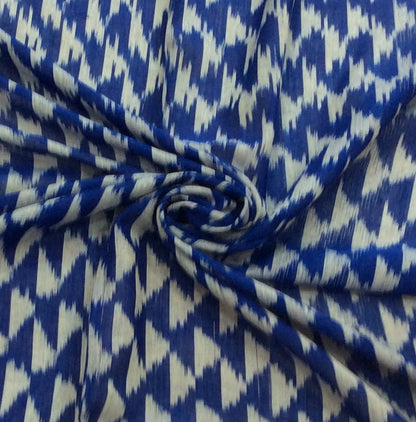 Blue Fine Quality Cotton Voile Woven Handloom Ikat | SKU: IK-230