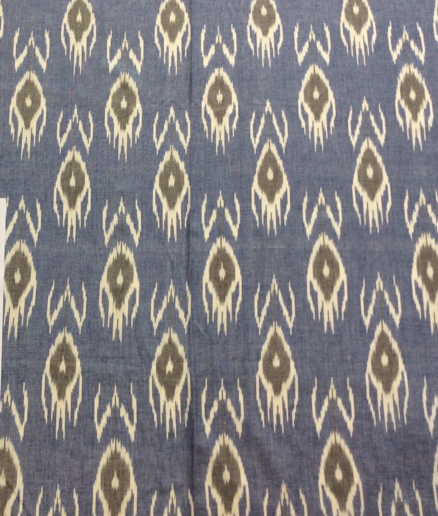 Denim Blue With Leaf Design Fine Quality Cotton Handloom Ikat (SKU: IK-232)