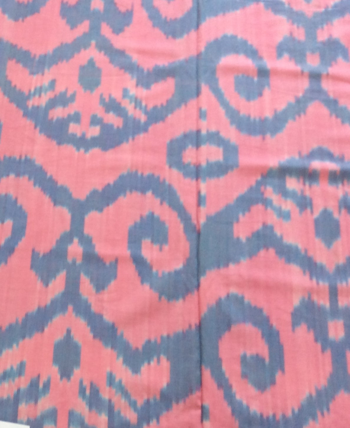 Pink & Blue Fine Quality Cotton Woven Handloom Ikat (Width: 44 inches or 112 cm)