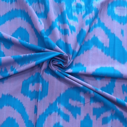 Blue & Pink Big Design Fine Quality Cotton Handloom Ikat | SKU: IK-239