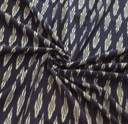 Blue, White Cotton Handloom Ikat | SKU: IK-276