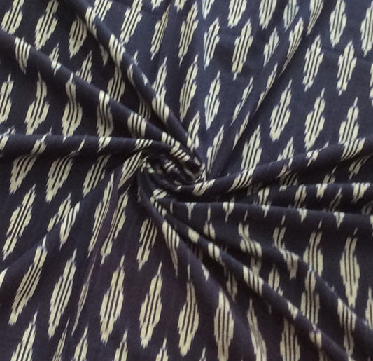 Blue, White Cotton Handloom Ikat  (SKU: IK-276)
