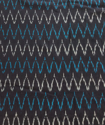 Blue & White Fine Quality Chevron Cotton Handloom Ikat (SKU: IK-278)