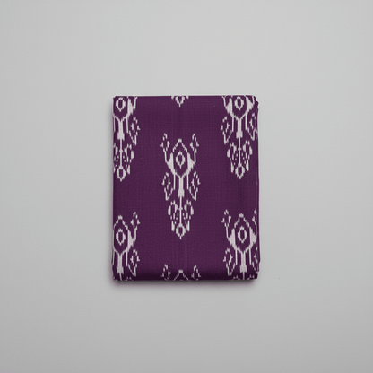 Purple Fine Quality Cotton Handloom Ikat Fabric for Dresses | Width: 44"