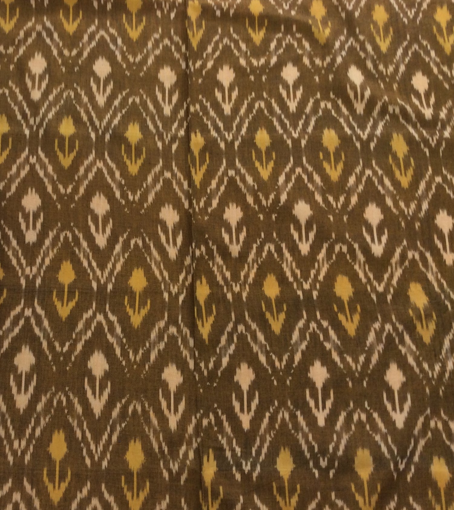 Musterd color Fine Quality Cotton Handloom Ikat (SKU: IK-287)