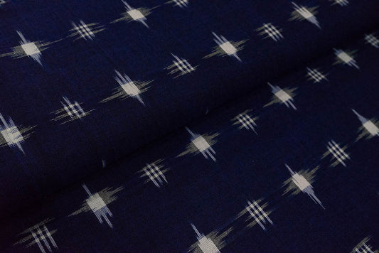 Blue Check Handloom Cotton Double Ikat (SKU: IK-293)