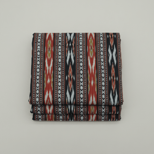Multicolor Handloom Heavyweight Thick Cotton Dobby Ikat | SKU: IK-308