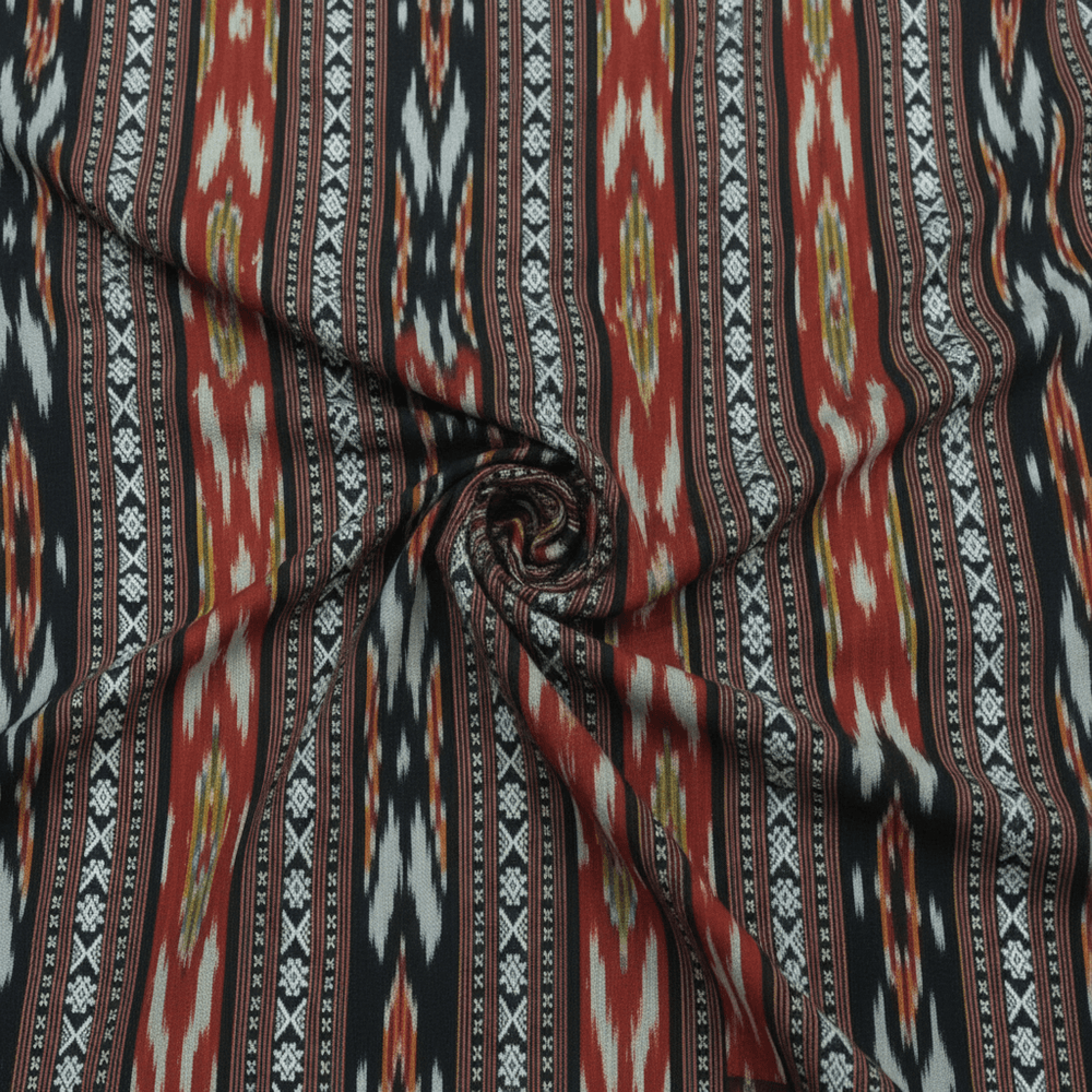 Multicolor Handloom Heavyweight Thick Cotton Dobby Ikat | SKU: IK-308
