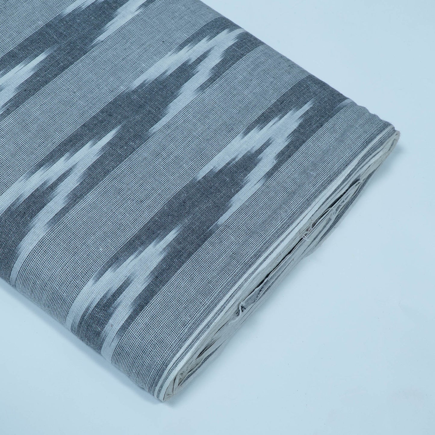 Grey & White Chevron Stripe Design Cotton Ikat Fabric for Dress Material Fabric for Dress Material | Width: 44"