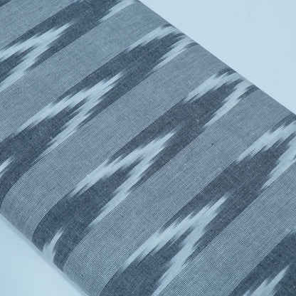 Grey & White Chevron Stripe Design Cotton Ikat Fabric for Dress Material Fabric for Dress Material | Width: 44"