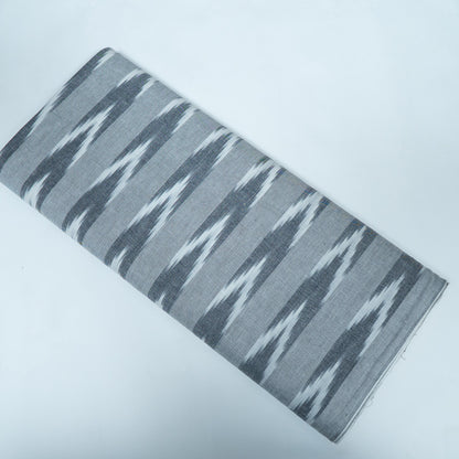 Grey & White Chevron Stripe Design Cotton Ikat Fabric for Dress Material Fabric for Dress Material | Width: 44"