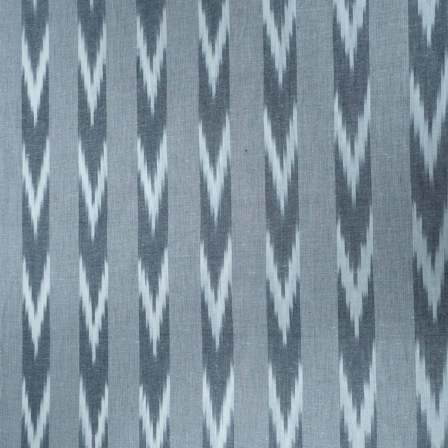 Grey & White Chevron Stripe Design Cotton Ikat Fabric for Dress Material Fabric for Dress Material | Width: 44"