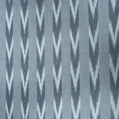 Grey & White Chevron Stripe Design Cotton Ikat Fabric for Dress Material Fabric for Dress Material | Width: 44"