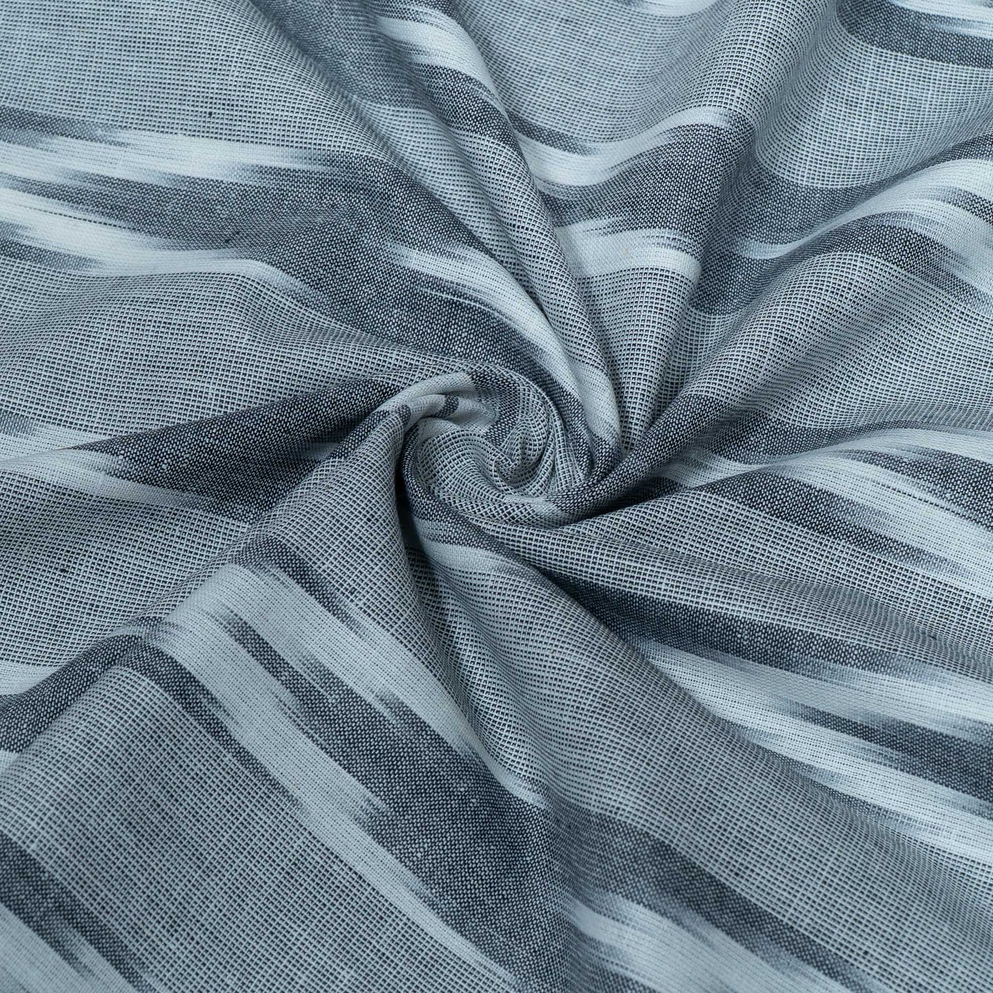 Grey & White Chevron Stripe Design Cotton Ikat Fabric for Dress Material Fabric for Dress Material | Width: 44"