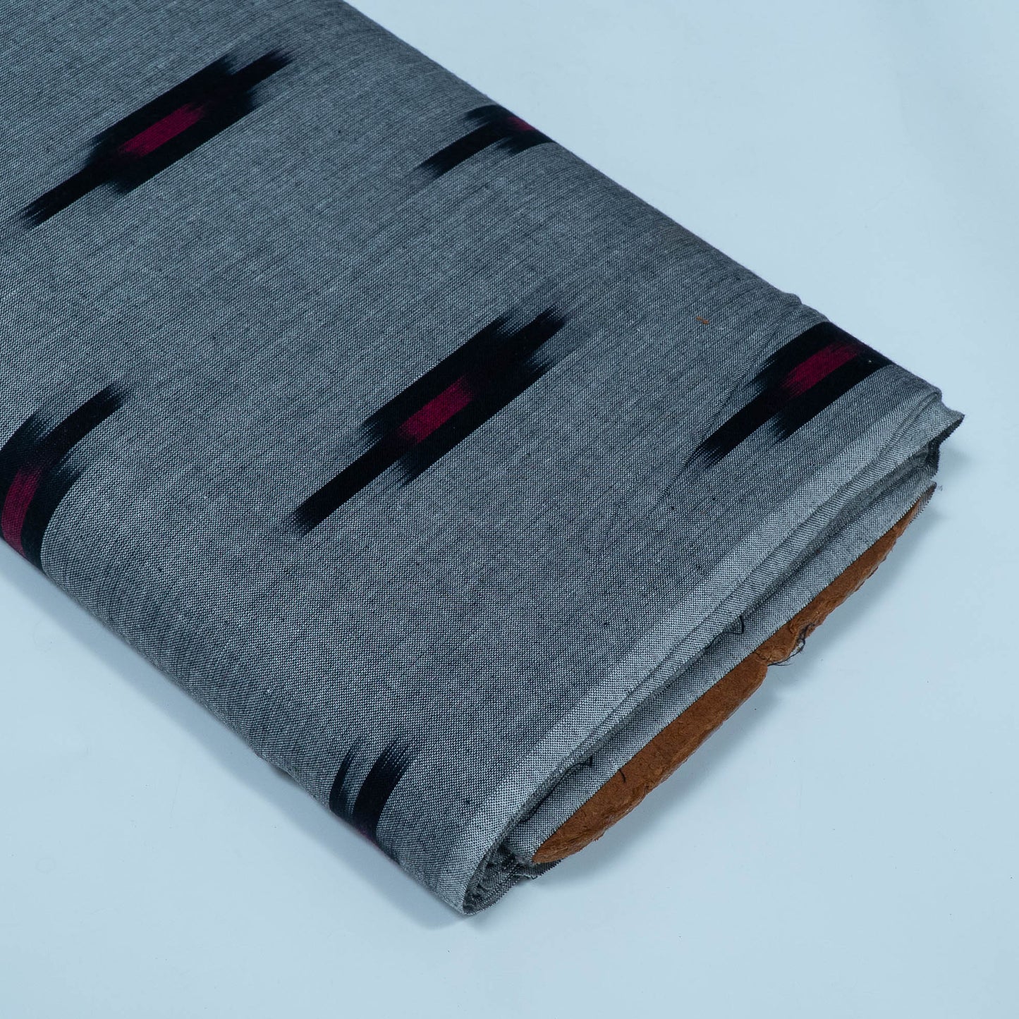 Grey, Black & Red Design Cotton Ikat | SKU: IK-332