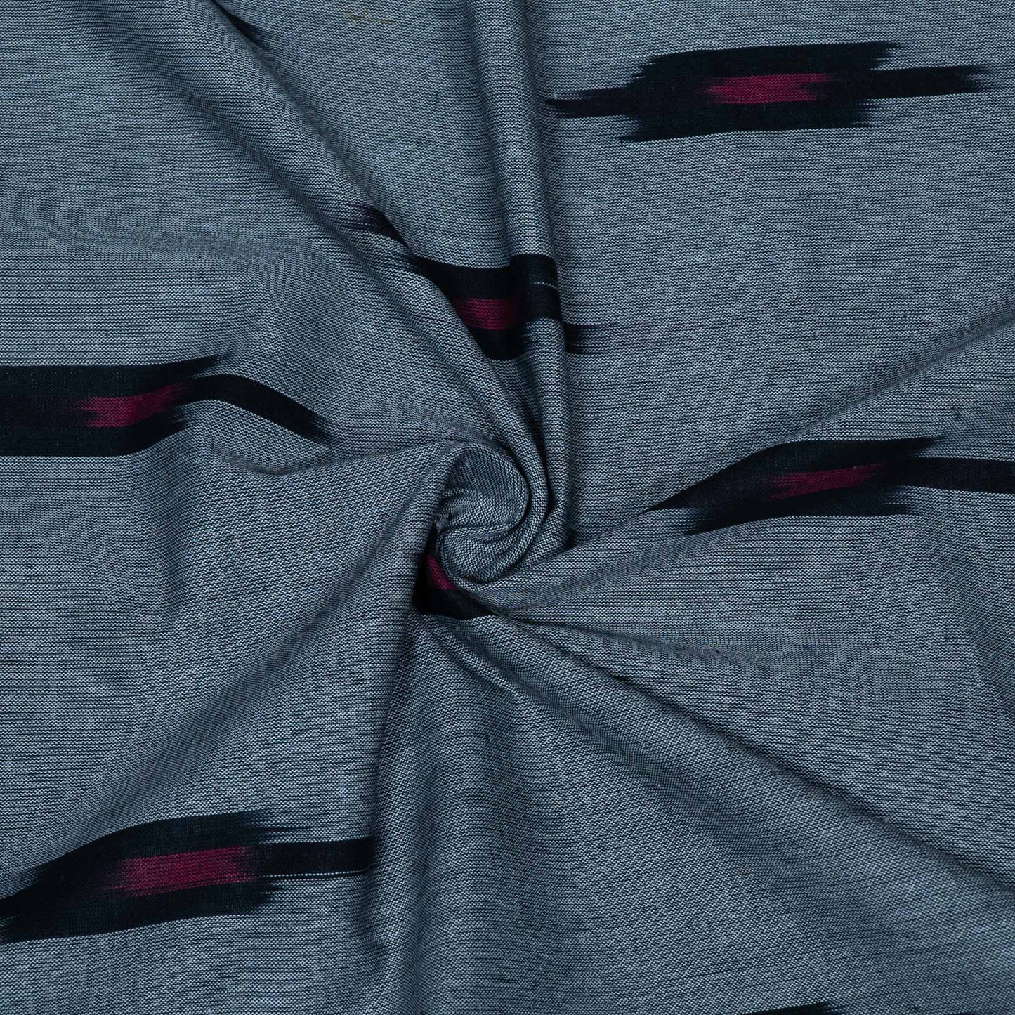 Grey, Black & Red Design Cotton Ikat | SKU: IK-332
