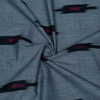 Grey, Black & Red Design Cotton Ikat | SKU: IK-332