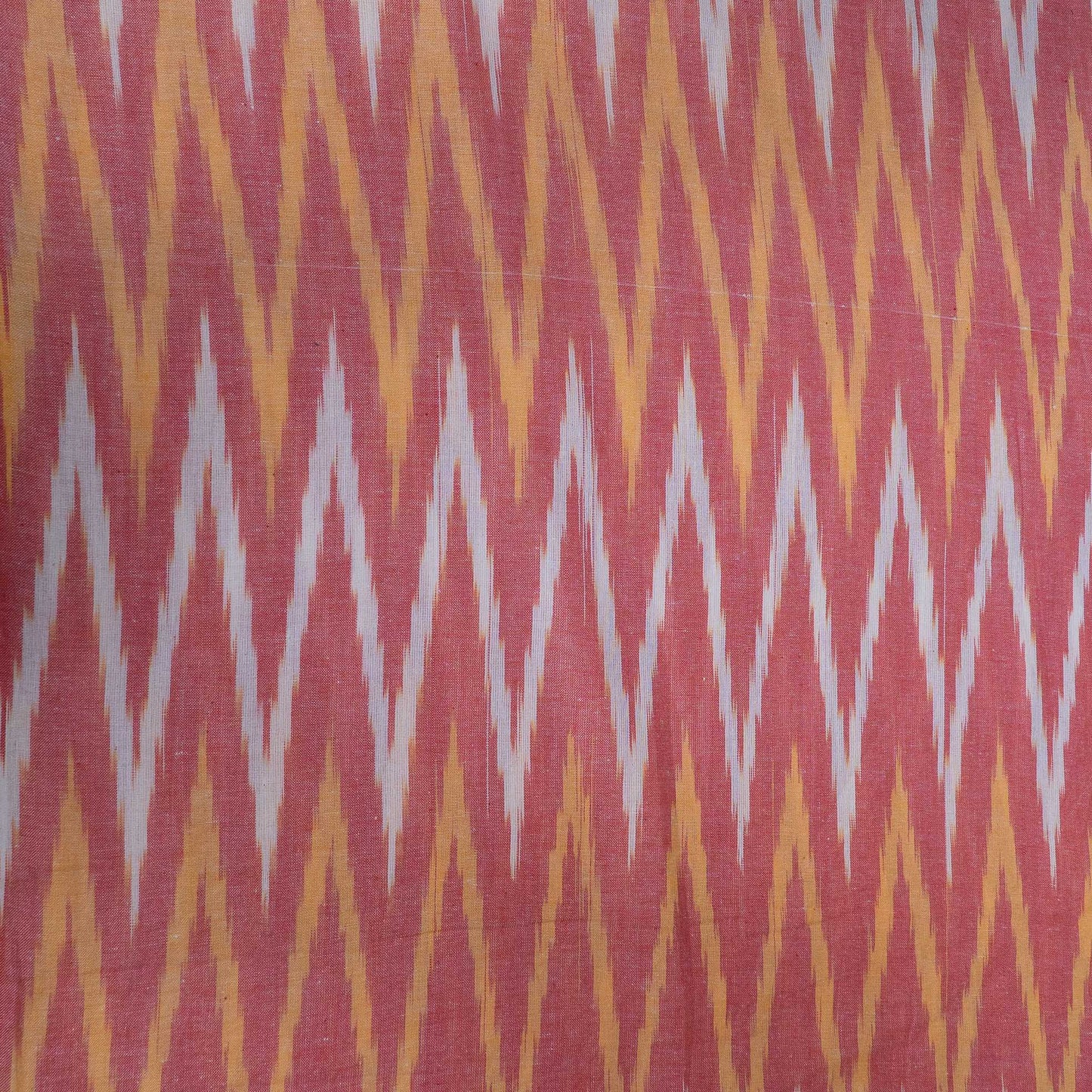 Multicolor Chevron Cotton Handloom Ikat Fabric for Dresses | Width: 44"