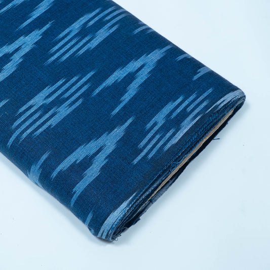 Blue Design Cotton Ikat Fabric for Dress Material Fabric for Dress Material | Width: 44"