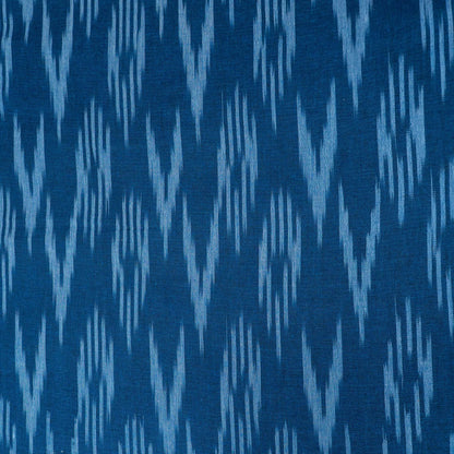 Blue Design Cotton Ikat Fabric for Dress Material Fabric for Dress Material | Width: 44"