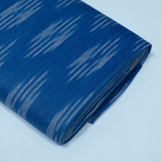 Blue Design Cotton Ikat Fabric for Dress Material Fabric for Dress Material | Width: 44"
