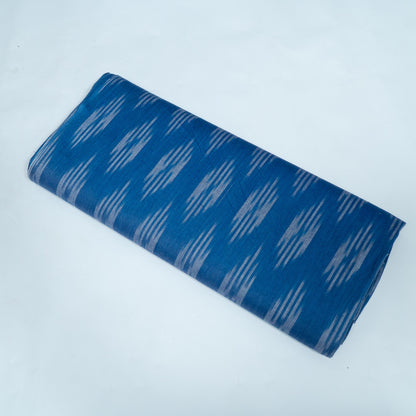 Blue Design Cotton Ikat Fabric for Dress Material Fabric for Dress Material | Width: 44"