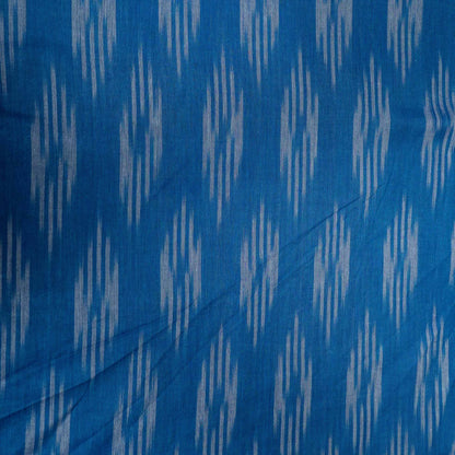 Blue Design Cotton Ikat Fabric for Dress Material Fabric for Dress Material | Width: 44"