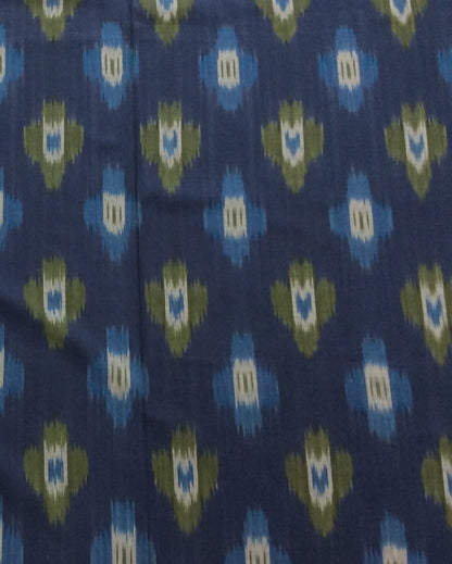 Blue, Multicolor Cotton Handloom Ikat (SKU: IKK-629)