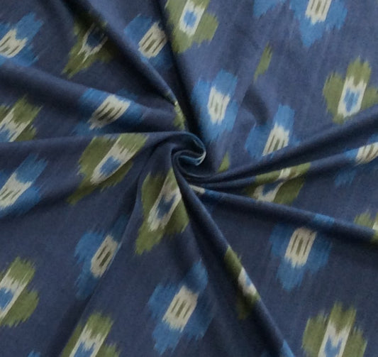 Blue, Multicolor Cotton Handloom Ikat (SKU: IKK-629)
