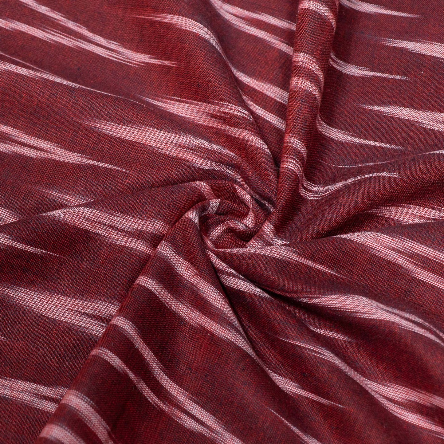 Maroon Chevron Design Cotton Ikat Fabric for Dress Material Fabric for Dress Material | Width: 44"