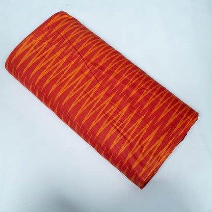 Red And Yellow Cotton Handloom Ikat Fabric for Dresses | Width: 44"
