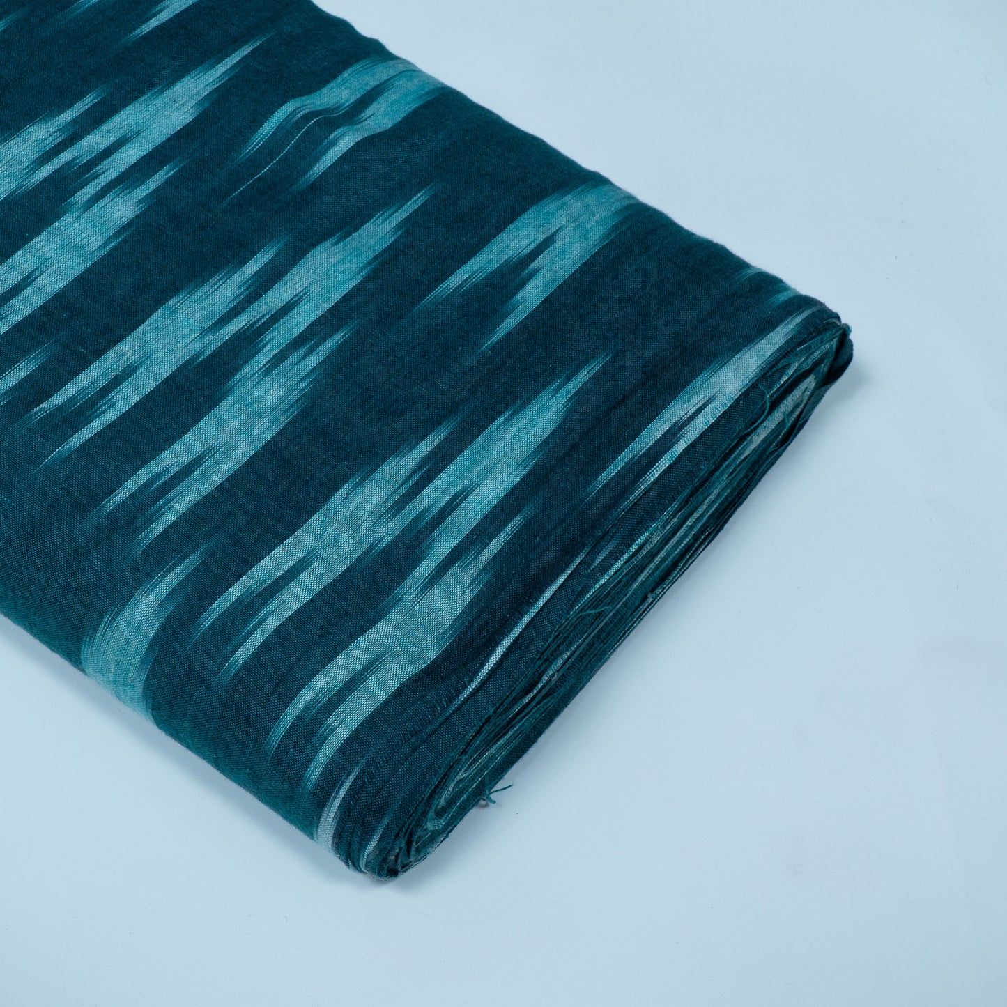 Green Cotton Handloom Ikat Fabric for Dresses | Width: 44"