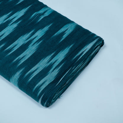 Green Cotton Handloom Ikat Fabric for Dresses | Width: 44"