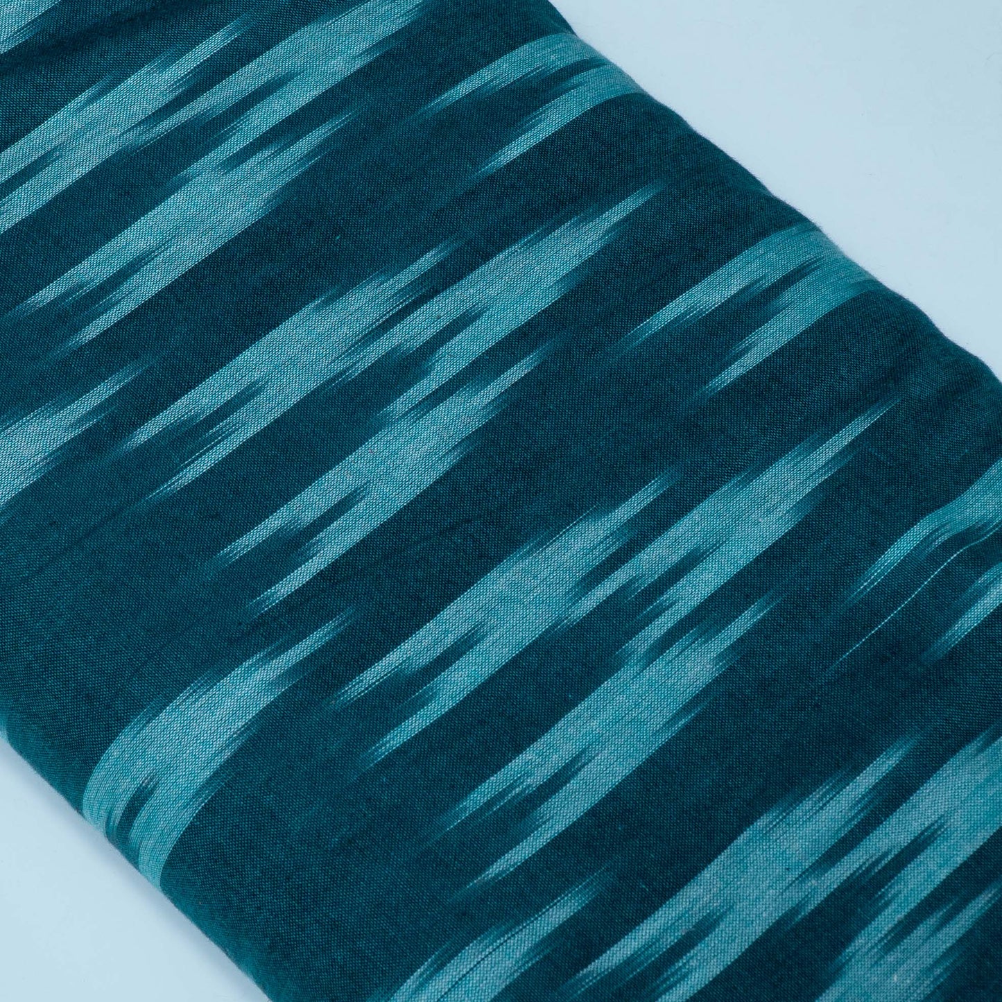 Green Cotton Handloom Ikat Fabric for Dresses | Width: 44"