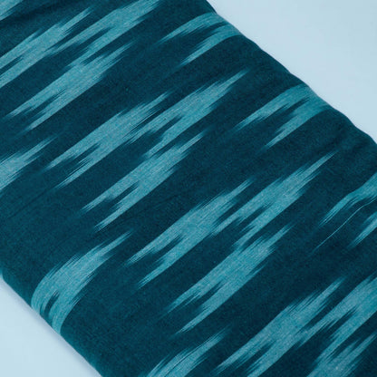 Green Cotton Handloom Ikat Fabric for Dresses | Width: 44"