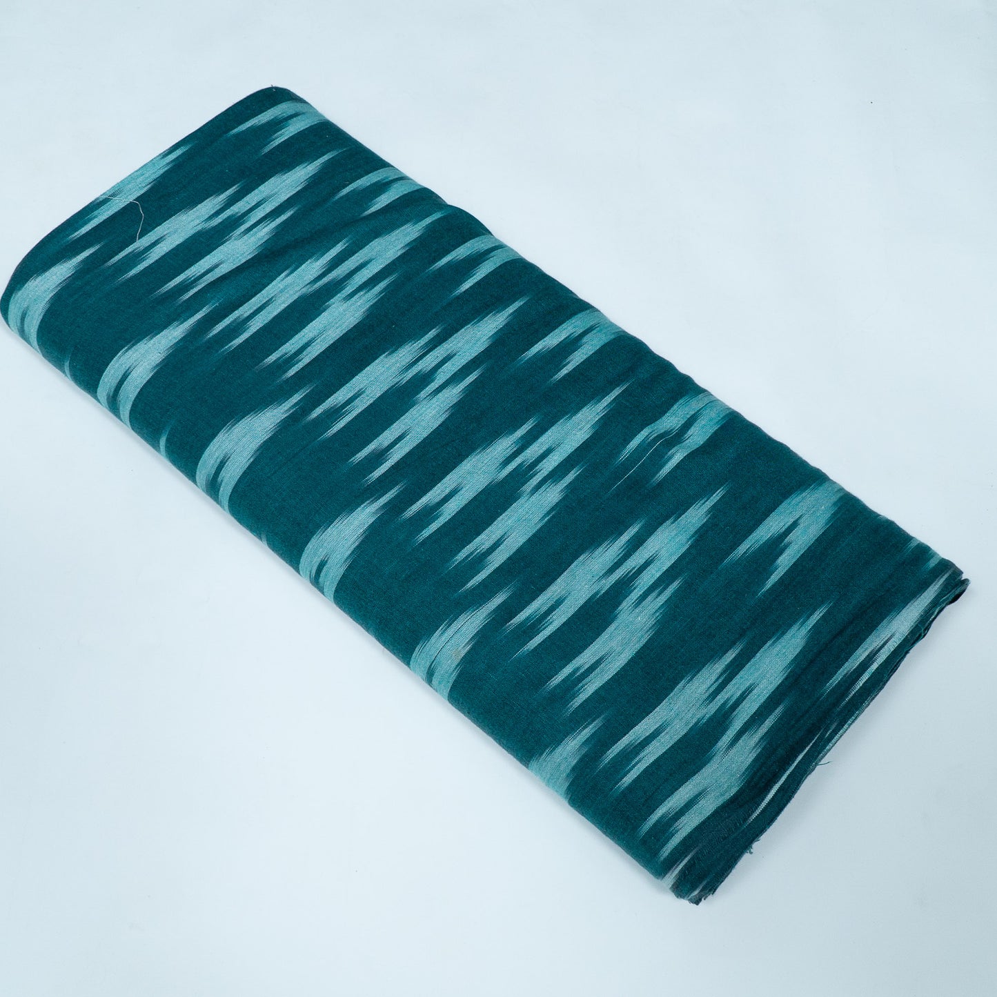 Green Cotton Handloom Ikat Fabric for Dresses | Width: 44"