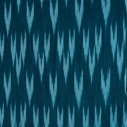 Green Cotton Handloom Ikat Fabric for Dresses | Width: 44"