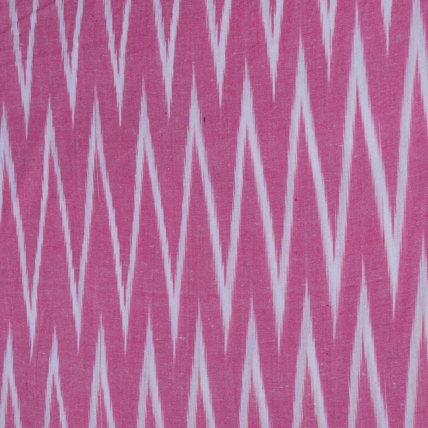 Pink & White Chevron Design Cotton Ikat Fabric for Dress Material Fabric for Dress Material | Width: 44"