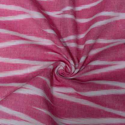 Pink & White Chevron Design Cotton Ikat Fabric for Dress Material Fabric for Dress Material | Width: 44"