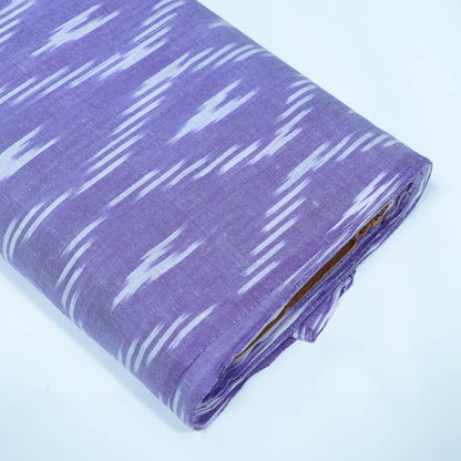 Purple & White Design Cotton Ikat Fabric for Dress Material Fabric for Dress Material | Width: 44"