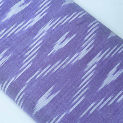 Purple & White Design Cotton Ikat Fabric for Dress Material Fabric for Dress Material | Width: 44"