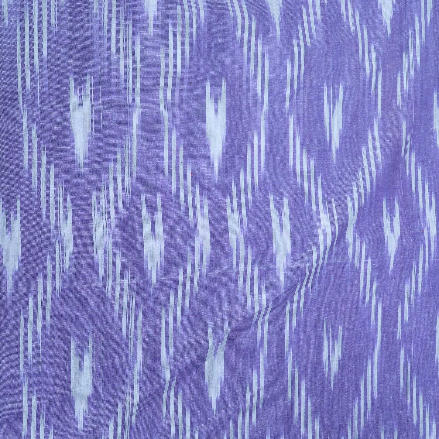 Purple & White Design Cotton Ikat Fabric for Dress Material Fabric for Dress Material | Width: 44"