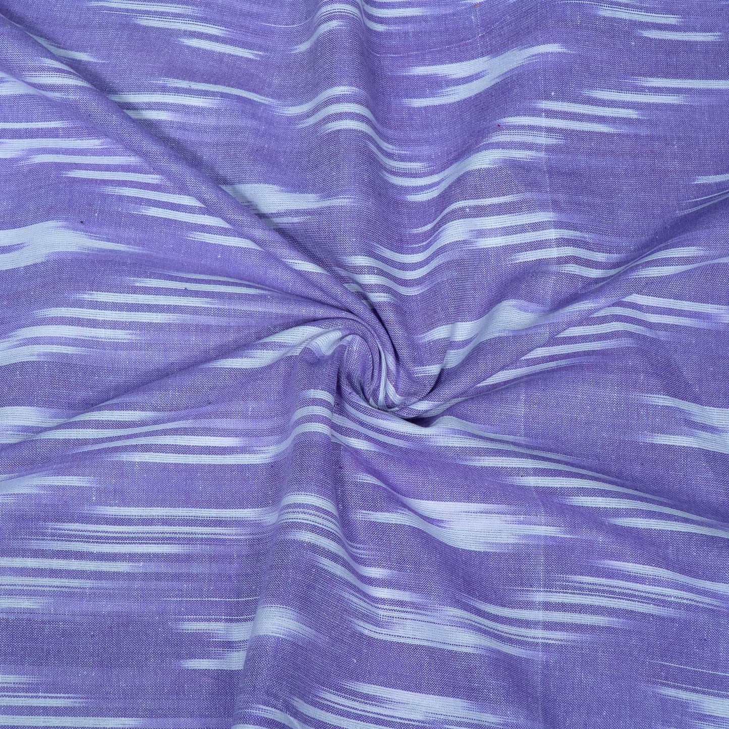 Purple & White Design Cotton Ikat Fabric for Dress Material Fabric for Dress Material | Width: 44"