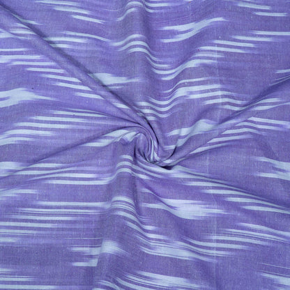 Purple & White Design Cotton Ikat Fabric for Dress Material Fabric for Dress Material | Width: 44"