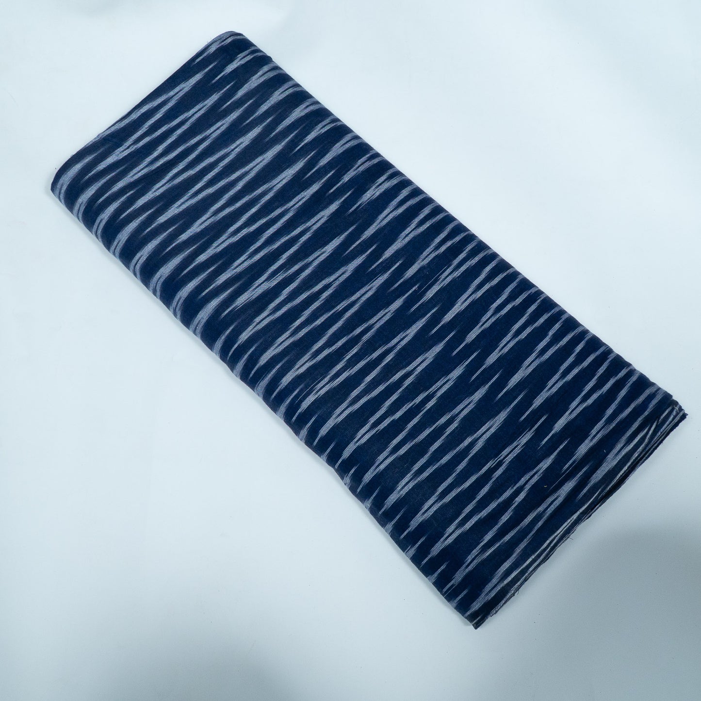 Blue Chevron Design Cotton Ikat Fabric for Dress Material Fabric for Dress Material | Width: 44"